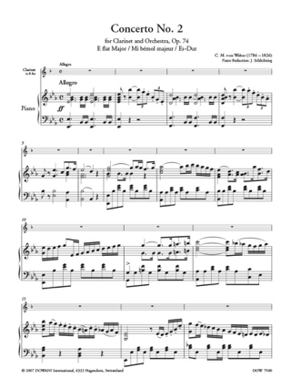 Concerto pour clarinette n° 2 op. 74 en mib maj.